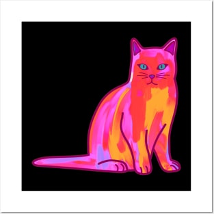 Pink Cat Posters and Art